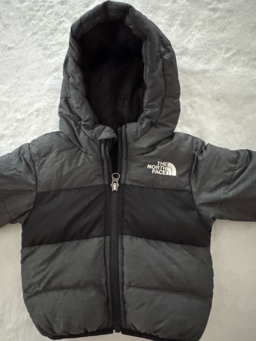The North Face Infant Jacket in Black and Gray 6-12 month